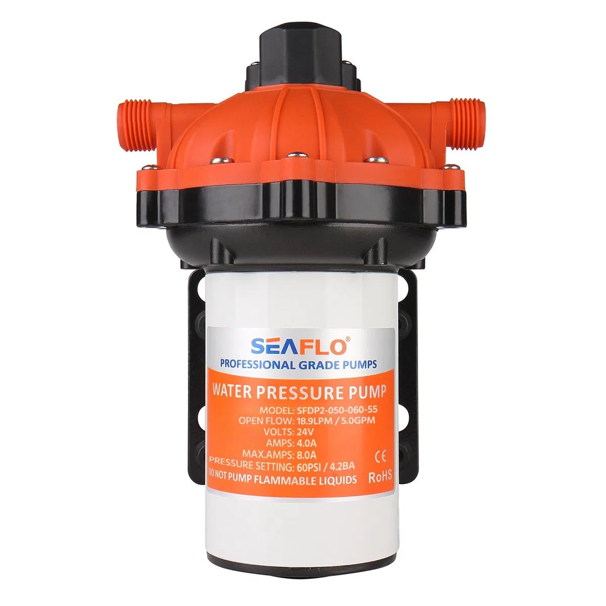 Lighteu®, Seaflo DC 24V 18,9 l/min 4,2 bar 55S Pompa ad acqua a membrana autoadescante ad alte prestazioni con bypass a richiesta per camper SFDP2-050-060-55