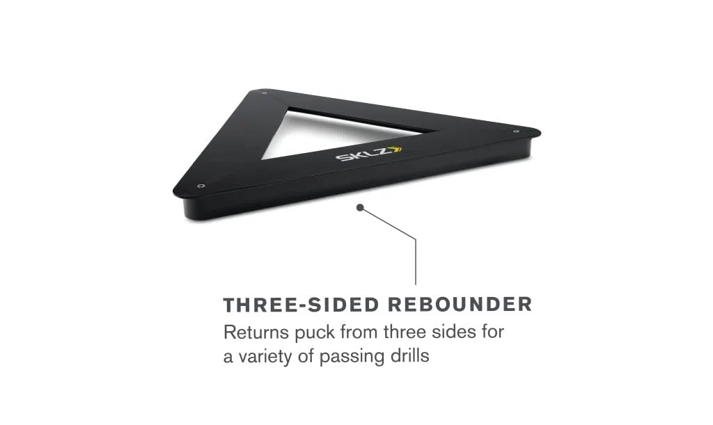 SKLZ Triangolo di Passaggio per Hockey,Struttura in Acciaio Pesante,Migliora Tiri e Passaggi,56 cm per Lato,Adatto per Allenamenti su Ghiaccio,Cemento,Piastrelle,e Pannelli di Tiro - Nero