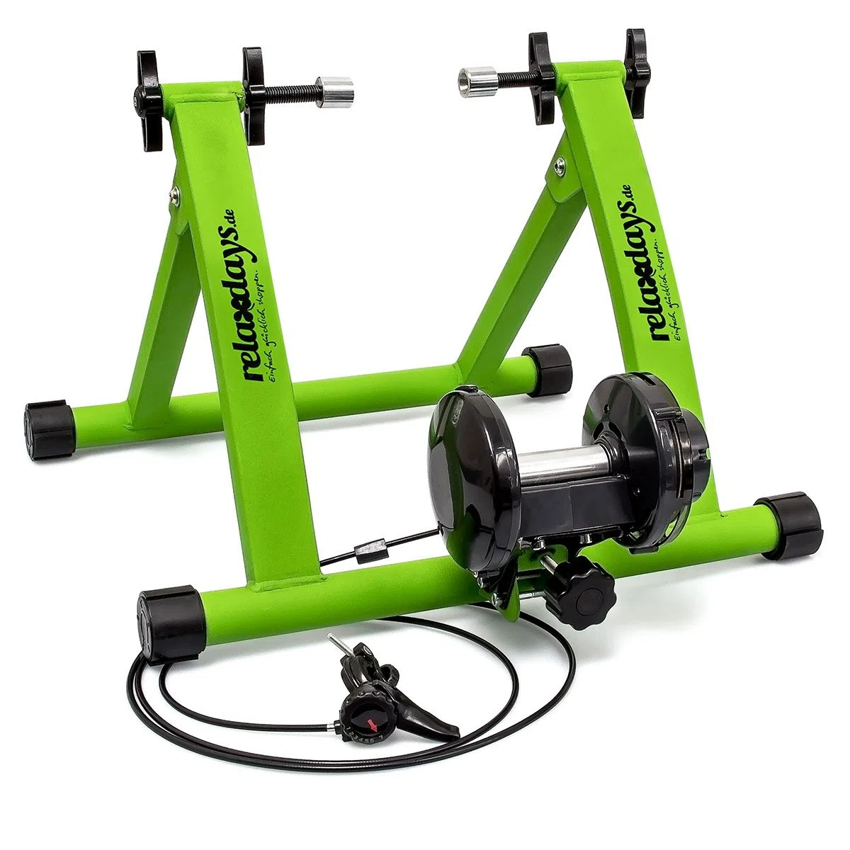 Relaxdays Rullo per Bicicletta - Relaxdays Trainer Pieghevole Bicicletta 6 velocità, Cerchi da 26-28, Blu e Verde Unisex Adulto