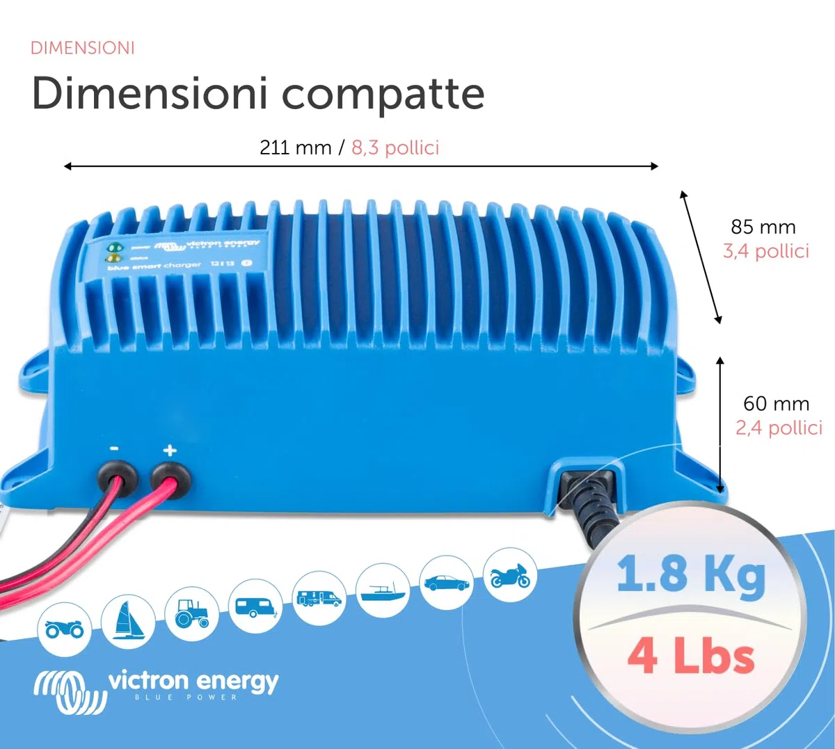 Victron Energy Blue Smart IP67 12-Volt 13 amp 230V, Caricatore Batteria, Bluetooth (CEE 7/7)