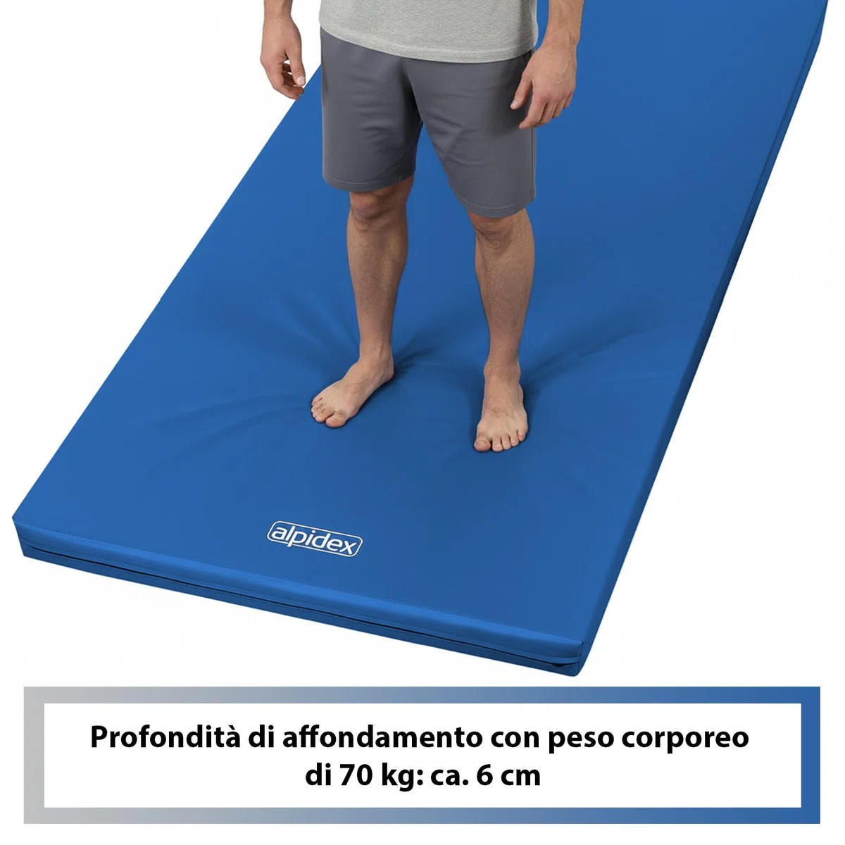 ALPIDEX Materassino da sport 200 x 100 x 8 cm stuoia da ginnastica protezione con fondo antiscivolo RG 20 (molto morbido)