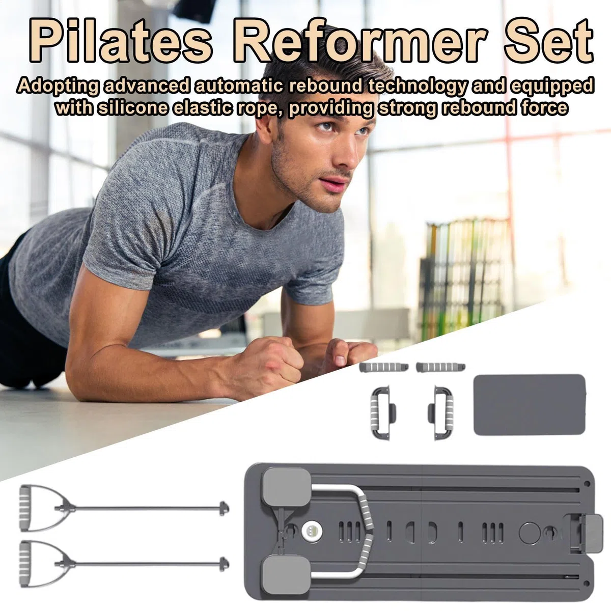 Reformer - Attrezzo da pilates, pieghevole, per allenamento addominale sul pilates, attrezzo pieghevole Core Trainer per principianti