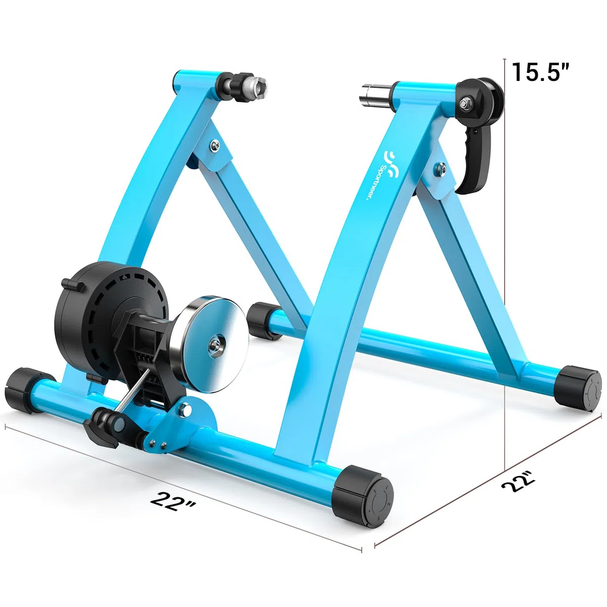 Sportneer Allenatore a rulli magnetico per bicicletta da 26 – 28" e 700 C, a sgancio rapido, con 6 livelli di resistenza per interni ed esterni, con riduzione del rumore
