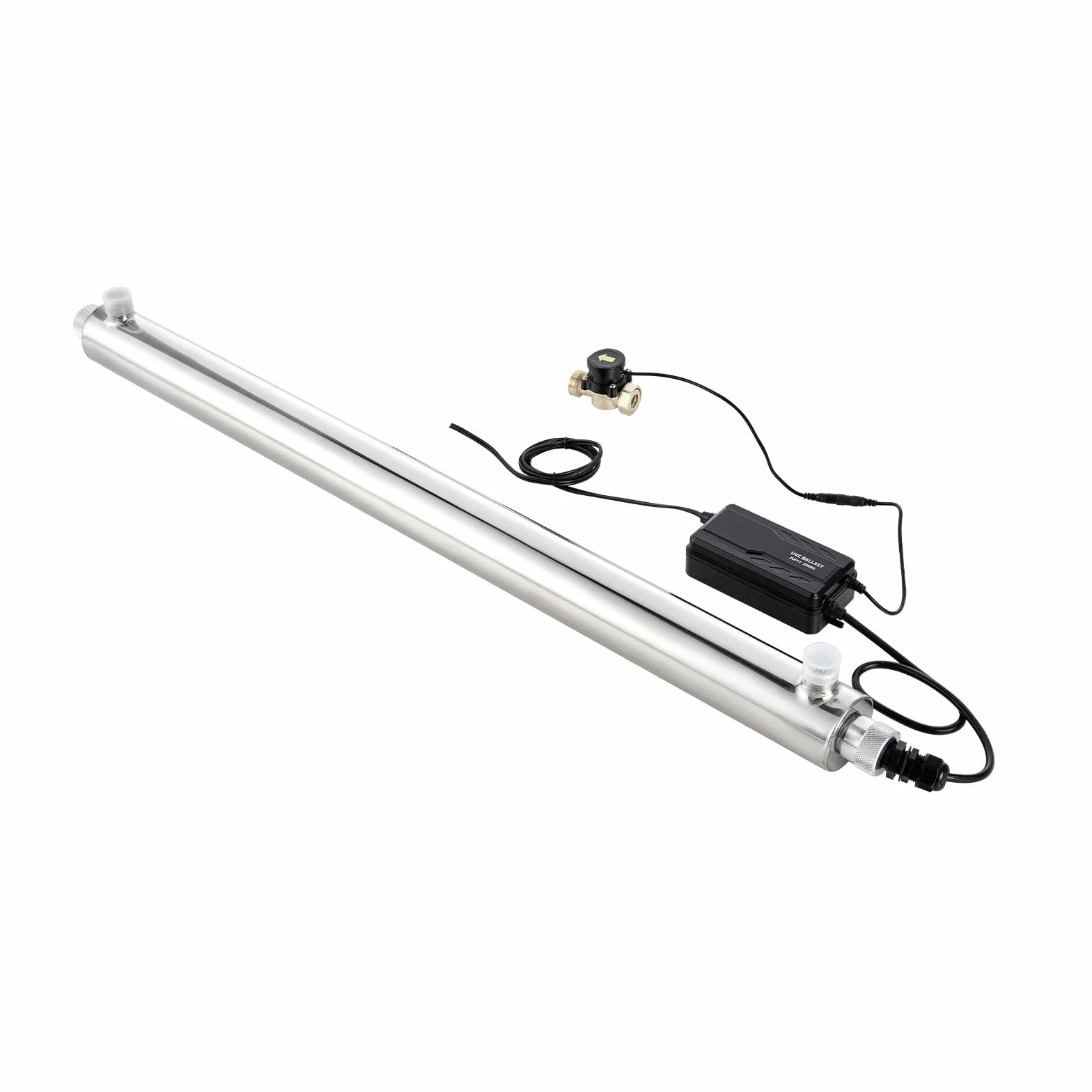 VEVOR Purificatore d'Acqua UV, 55 W 45,4 L/min Filtro Purificatore d'Acqua Ultravioletto Versatile 220 V con Alloggiamento in Acciaio Inox, per Tutta Casa con Manicotto al Quarzo, per Bere, Pulizia