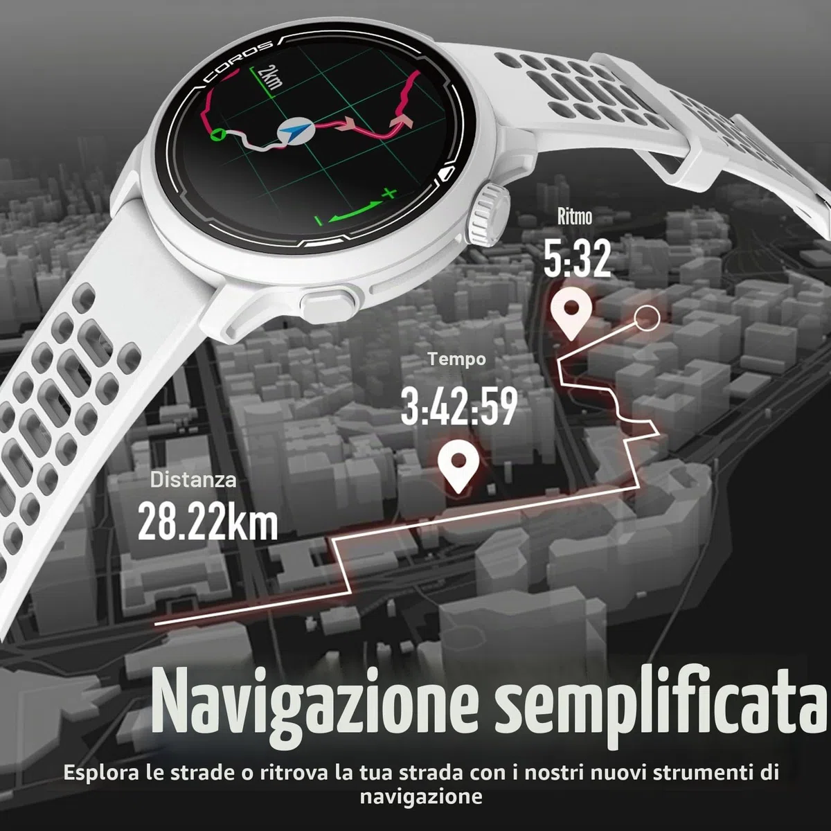 COROS PACE 2 Premium GPS orologio sportivo con cinturino in nylon o silicone, cardiofrequenzimetro, batteria GPS completa 30 ore, barometro, porte ANT + BLE, Strava, Stryd & TrainingPeaks