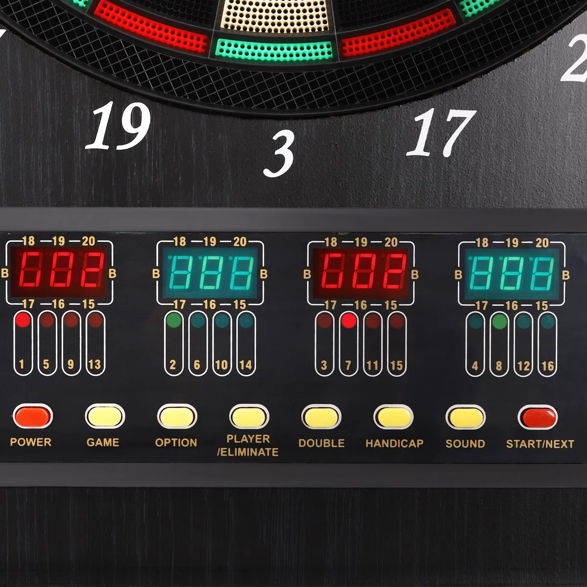 Set di bersaglio elettronico per freccette, professionale, con 4 display a LED e 12 freccette, 27 categorie di gioco da 1 a 16 giocatori