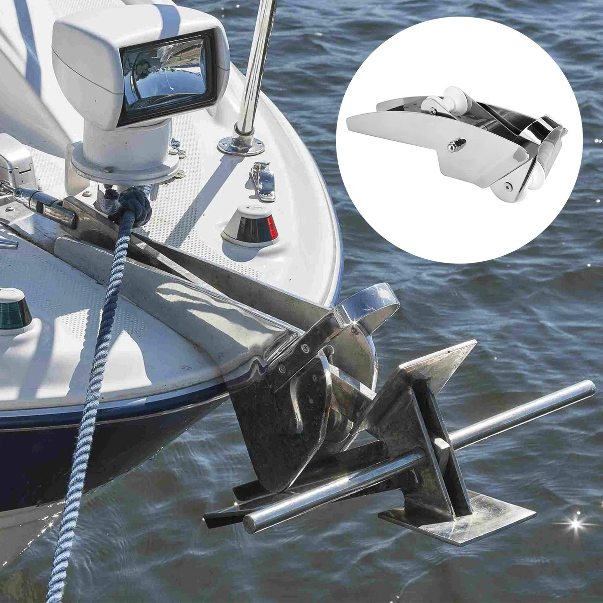 Rullo Di Ancoraggio Di Prua, Supporto Per Ancora Musone di prua per barche Acciaio inossibile 316 7,5-15 kg (420 mm/16,5 pollici) Musone Di Prua per accessori nautici