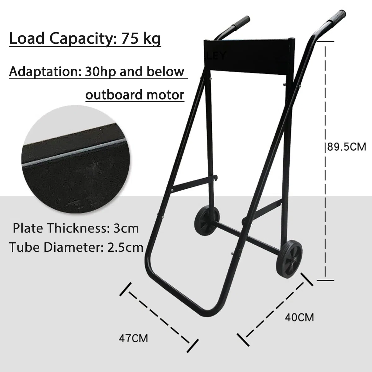 carrello Nisorpa motore fuoribordo supporto motore barca robusto ruote Capacità pieghevole 75 KG