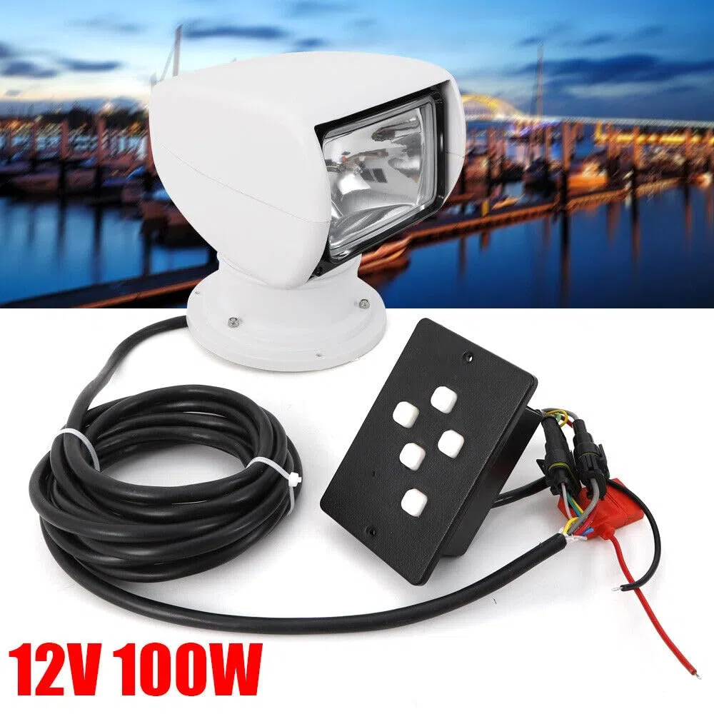 Faro di ricerca per barca, telecomando marino, xeno, radiocomandabile, con base magnetica, luce di ricerca, resistente alle intemperie, girevole a 360 gradi, per auto, fuoristrada, caccia,