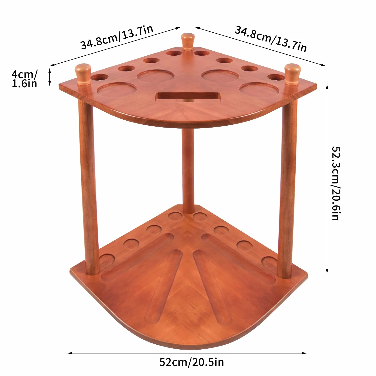 AKLOT Porta Stecche da Biliardo, Supporto per Bastoncini da Biliardo 16 Supporti per Palline da Biliardo Contiene 8 Bastoncini e Set Completo di Palline da Biliardo