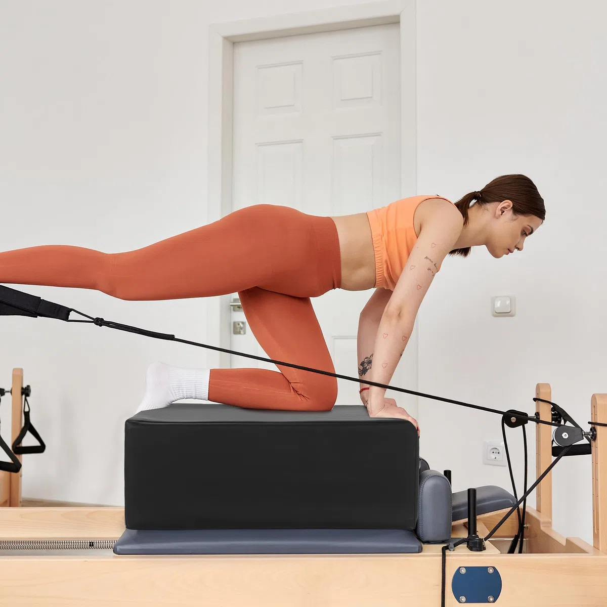 MABOZOO Pilates Reformer Box, 66 x 38 x 25 cm, in pelle PU, accessori per riformatori di pilates, stretching, equilibrio, esercizi a casa e palestra