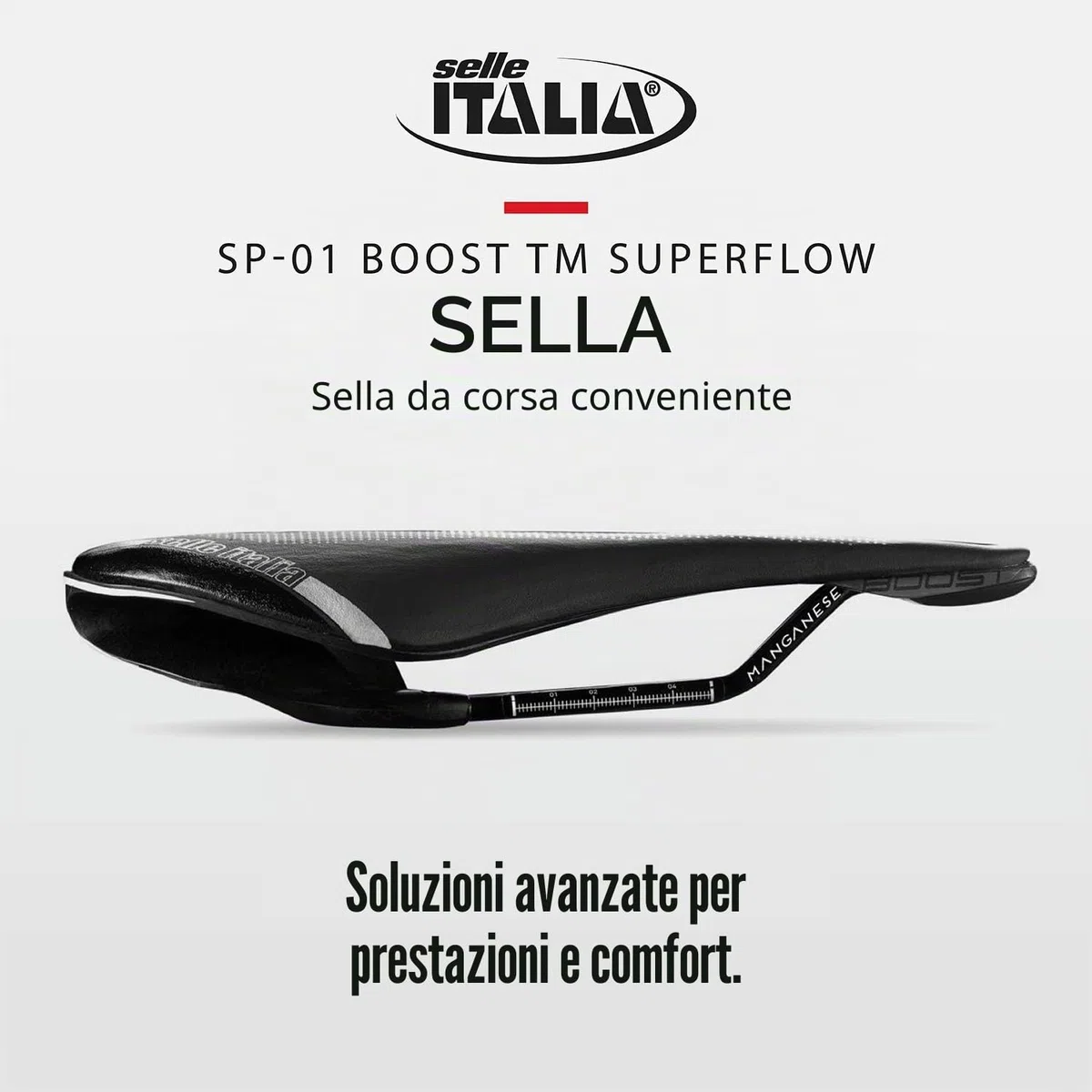 Selle Italia Sp-01 Boost Tm Superflow - Sella Bicicletta da Strada con Design Moderno, Comoda con Foro Superflow Unisex Adulto