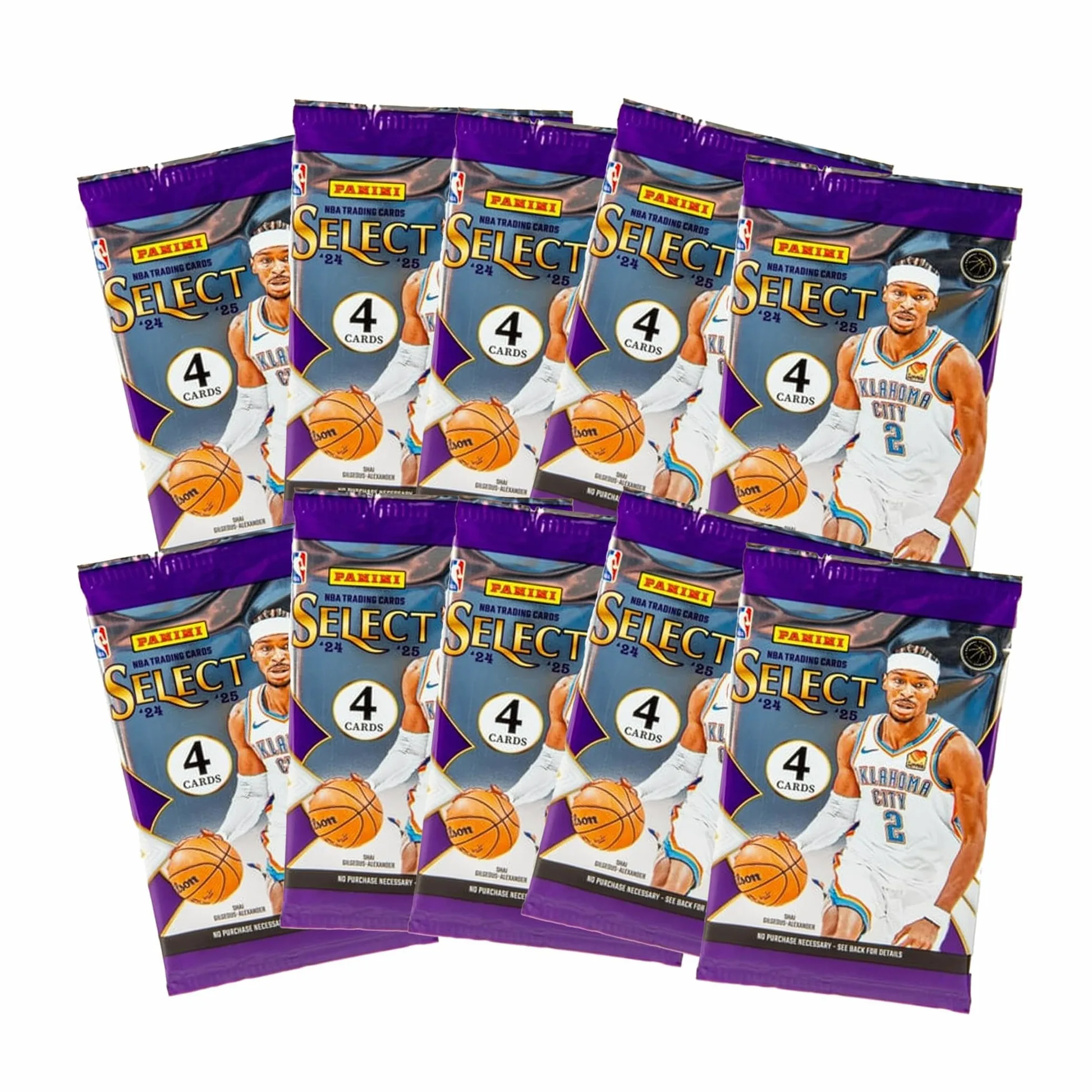 2024-25 Panini Select NBA Basketball Mega Box - Carte collezionabili ufficiali - Premi blu e rossi, carte e inserti per principianti - Scatola sigillata