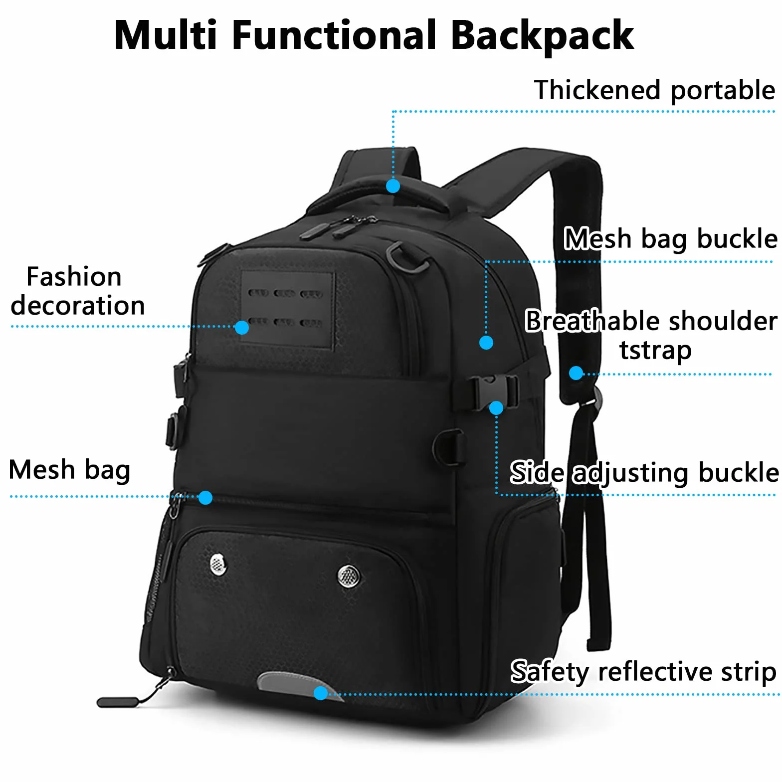 Zaino da basket con scomparto a sfera separato e scomparto per scarpe si adatta al computer portatile da 15,6 pollici con borsa portatile extra una pompa a sfera a mano e 2 aghi