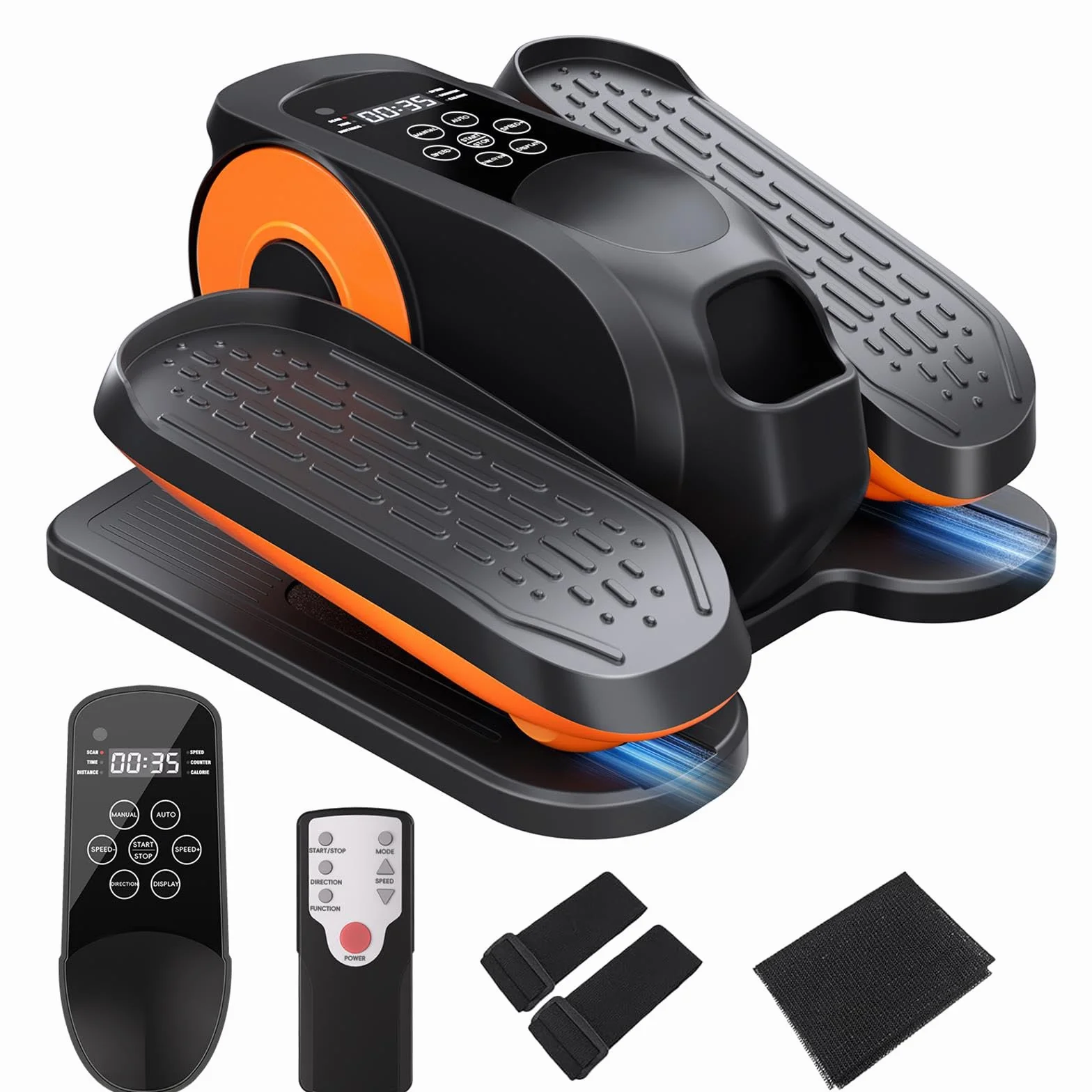 Morelax Ellittica Elettrica Sotto la Scrivania, Mini Ellittica da Casa con Telecomando, Display, Silenzioso e Portatile, Trainer Ellittiche a Pedaliera con 12 Velocità Regolabili per Anziani e Adulti