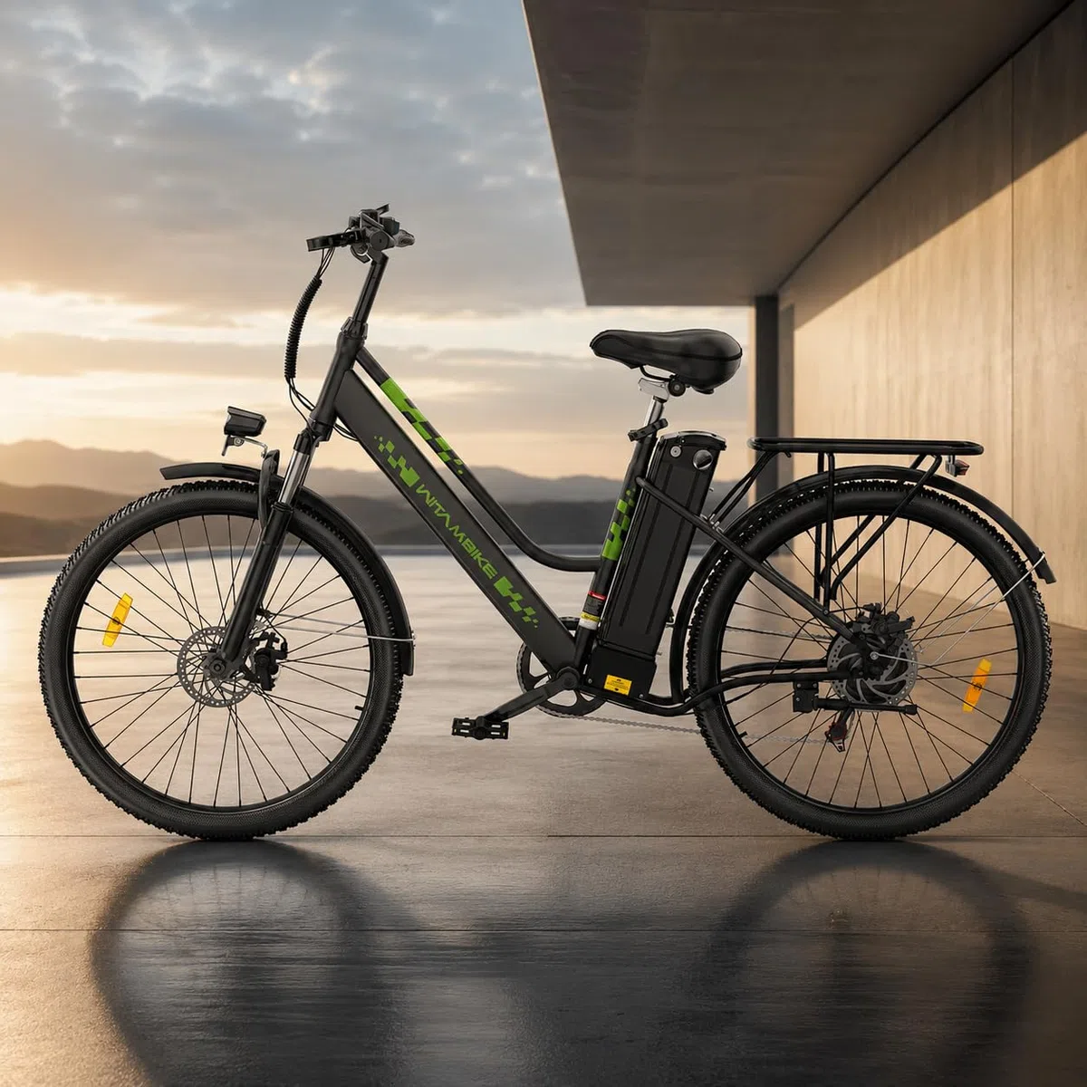 26" Bici Elettrica uomo donna,36V 15Ah Batteria Rimovibile Motore 250W,Autonomia fino a 100 km, 7 Velocità, Freni a Disco, Sospensione Anteriore City E-Bike for Urban Commuters