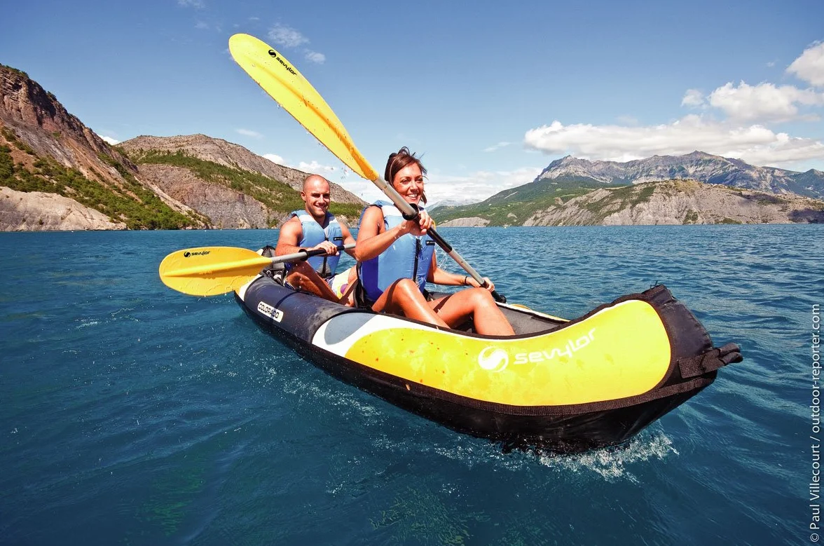 Sevylor Colorado Kit Canoa Gonfiabile 2 Persone Kayak Pieghevole Compreso 1 Doppia Pagaia Pompa A Pedale 331x88 cm