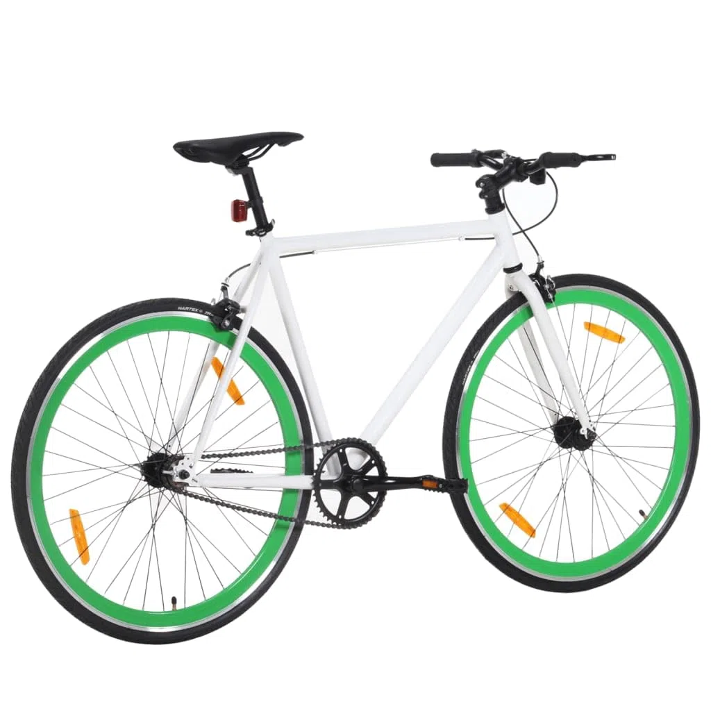 Bicicletta a scatto fisso bianco e verde 700c 55 cm biciclette