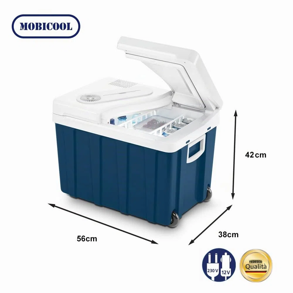 Mobicool MQ40W Frigorifero Portatile Elettrico, 39 L, Mini Frigo per Auto, Camion, Barca o Camper, 12 V o 230 V