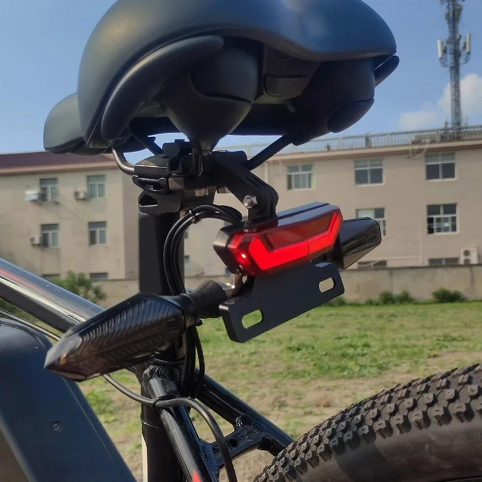 Kit completo di illuminazione per bici elettrica, 36 V, 48 V, 52 V, fari anteriori, posteriori, indicatori di direzione con luci fluide, set di sicurezza impermeabile IPX4 per triciclo elettrico della