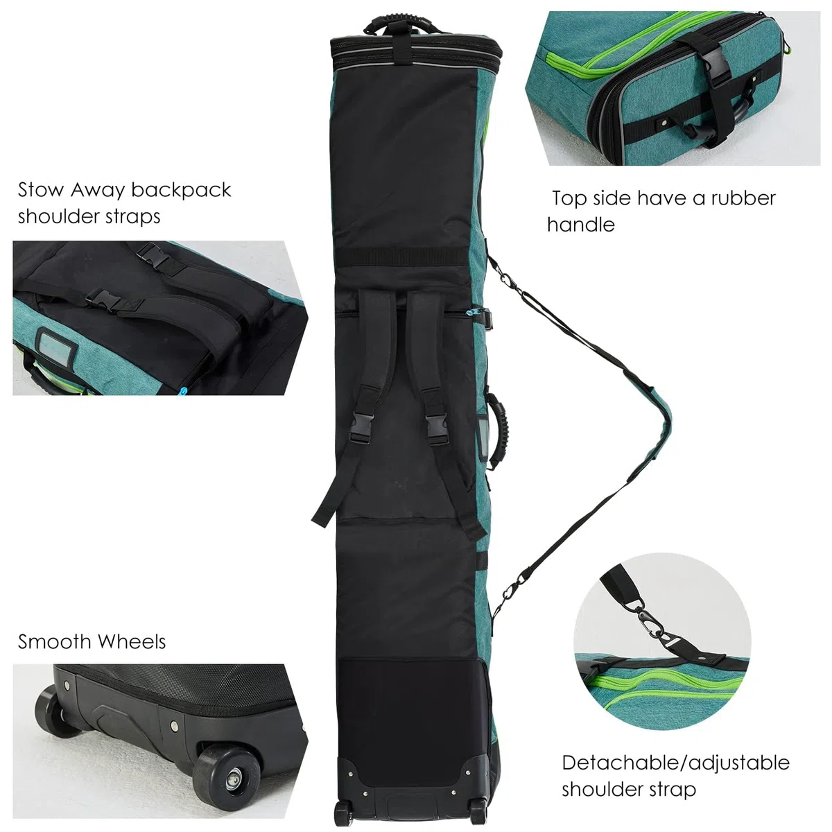 XCMAN Borsa per snowboard, snowboard Custodia per tavola Custodia Estensibile 160 cm-190 cm