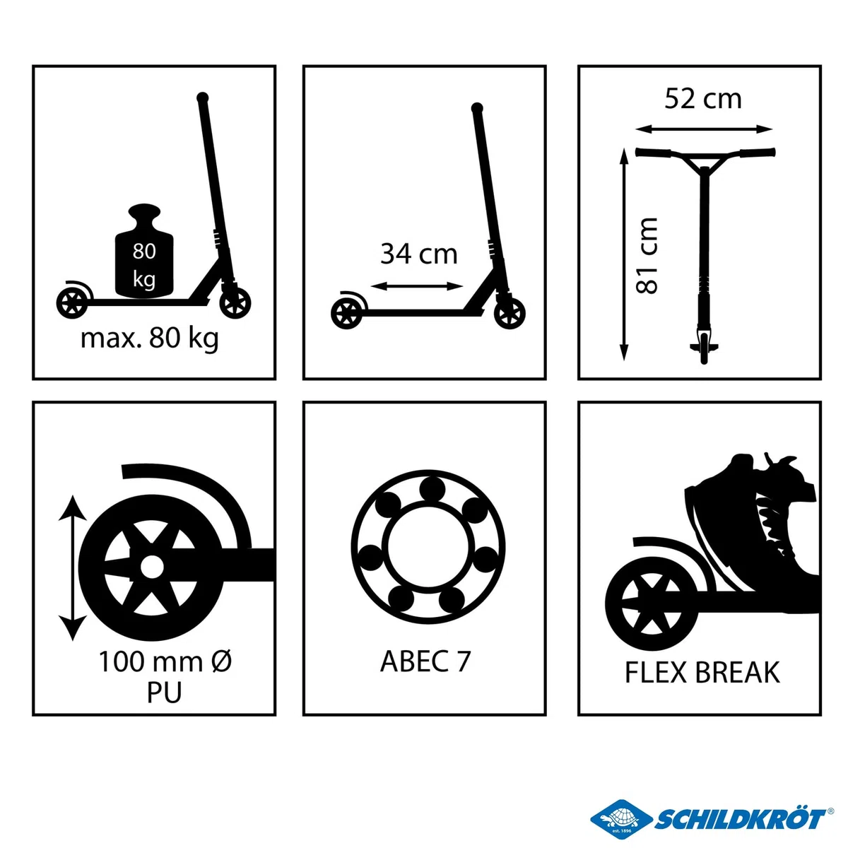 Schildkröt Untwist Stunt Scooter, Ottimo Monopattino con Compressione HIC e Cerchio in Alluminio, Ruote in PU da 100 mm, per Acrobazie e Manovre Ambiziose