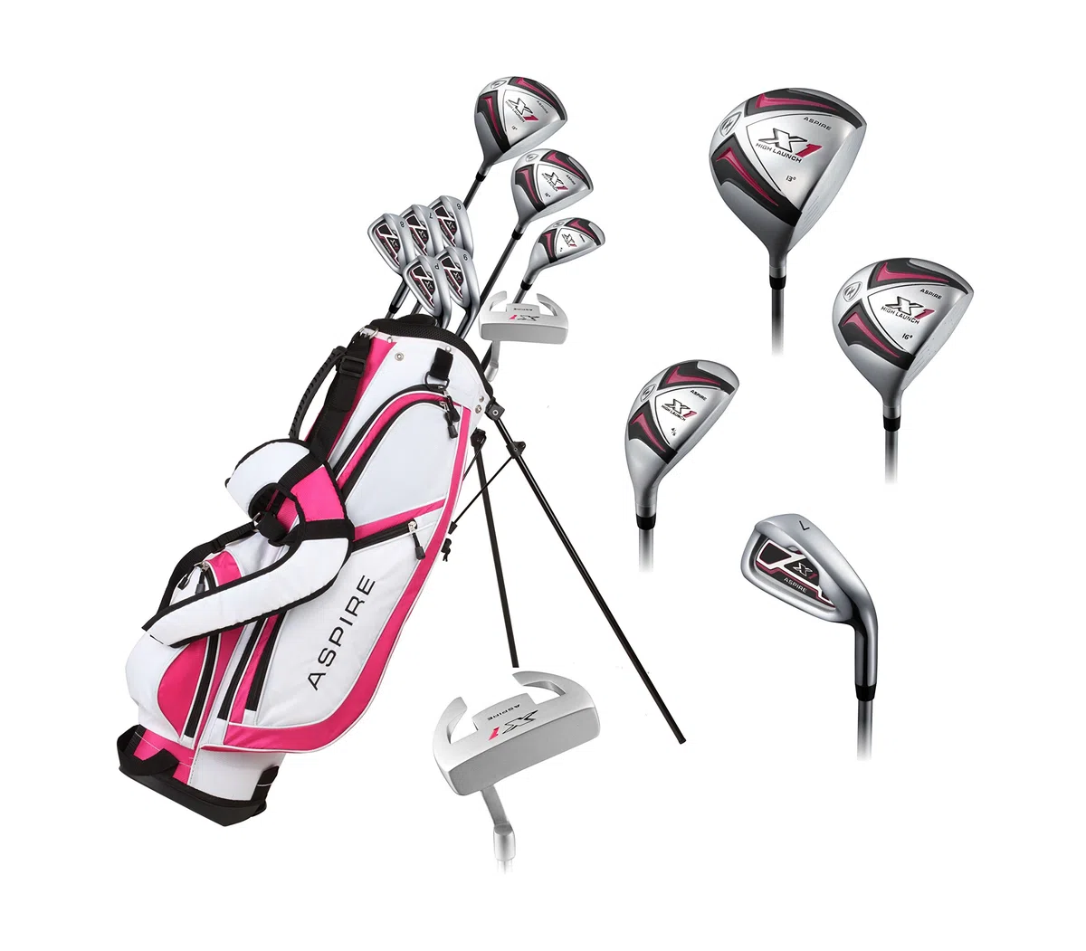 Set di mazze da golf per destrorsi, rosa