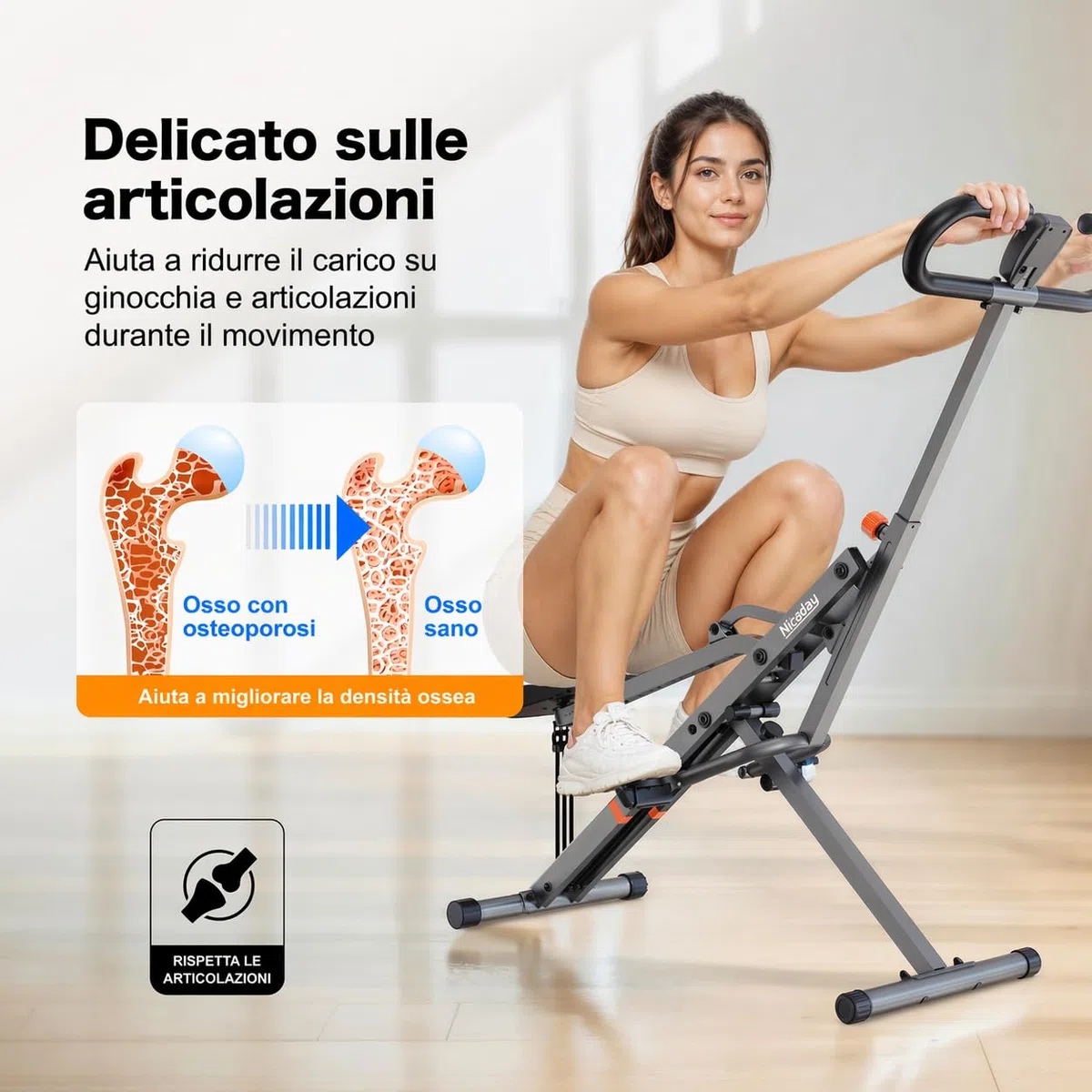 Niceday Macchina Addominali come Total Crunch con Resistenza Regolabile Salvaspazio Assemblato 95% Total Training Crunch