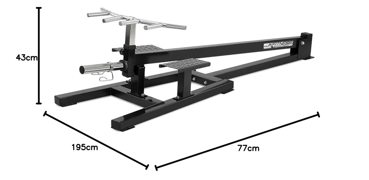 JK FITNESS Rowing Machine JKV-TBAR | Macchinario per Schiena e Core con 4 Angolazioni di Presa | Carico Max 200 kg | Compatibile con Dischi Foro 50 mm
