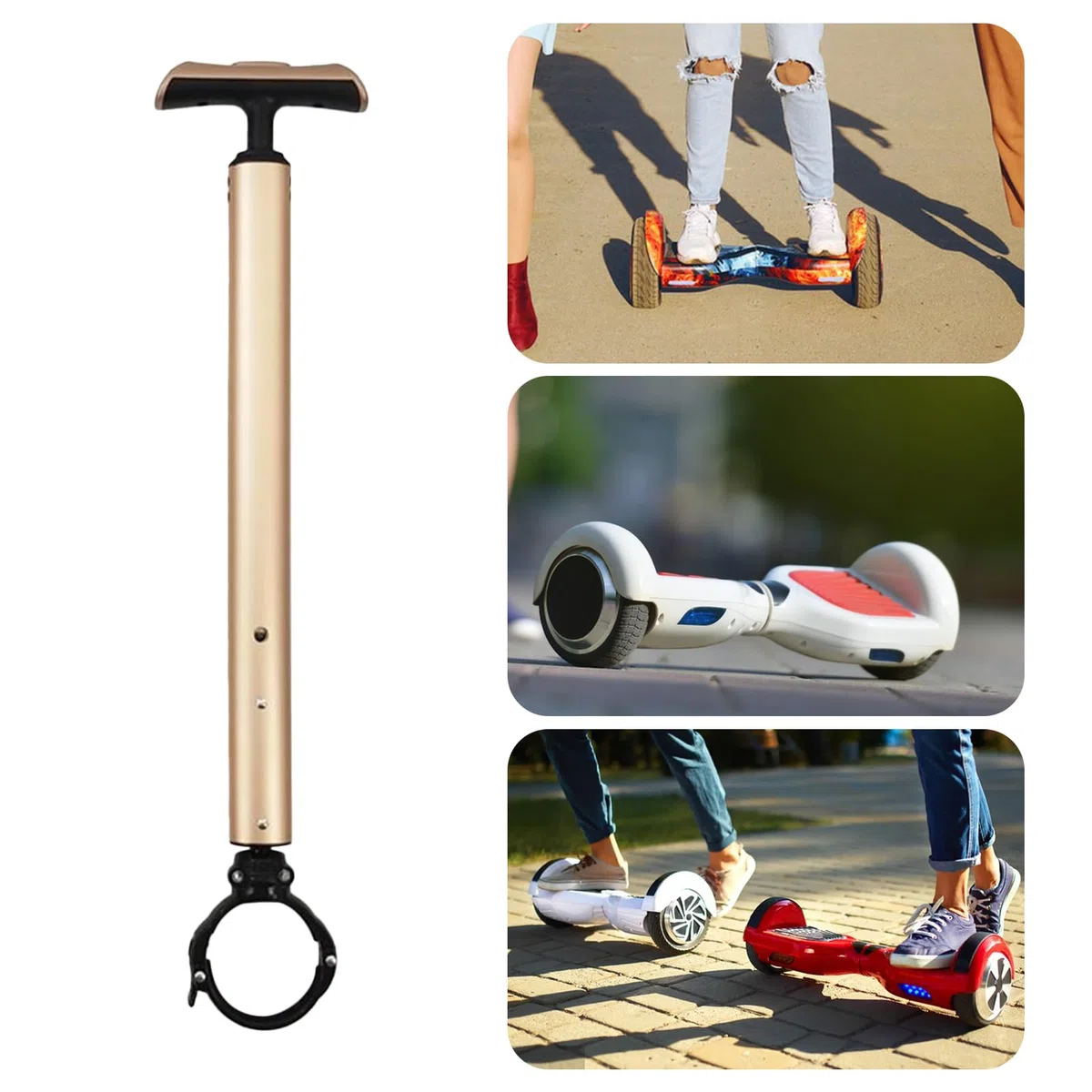Manubrio per Hoverboard | Barra Stabilizzatrice in Lega di Alluminio - Accessori di Sicurezza Telescopici per Monopattini a Due Ruote con di Sostituzione