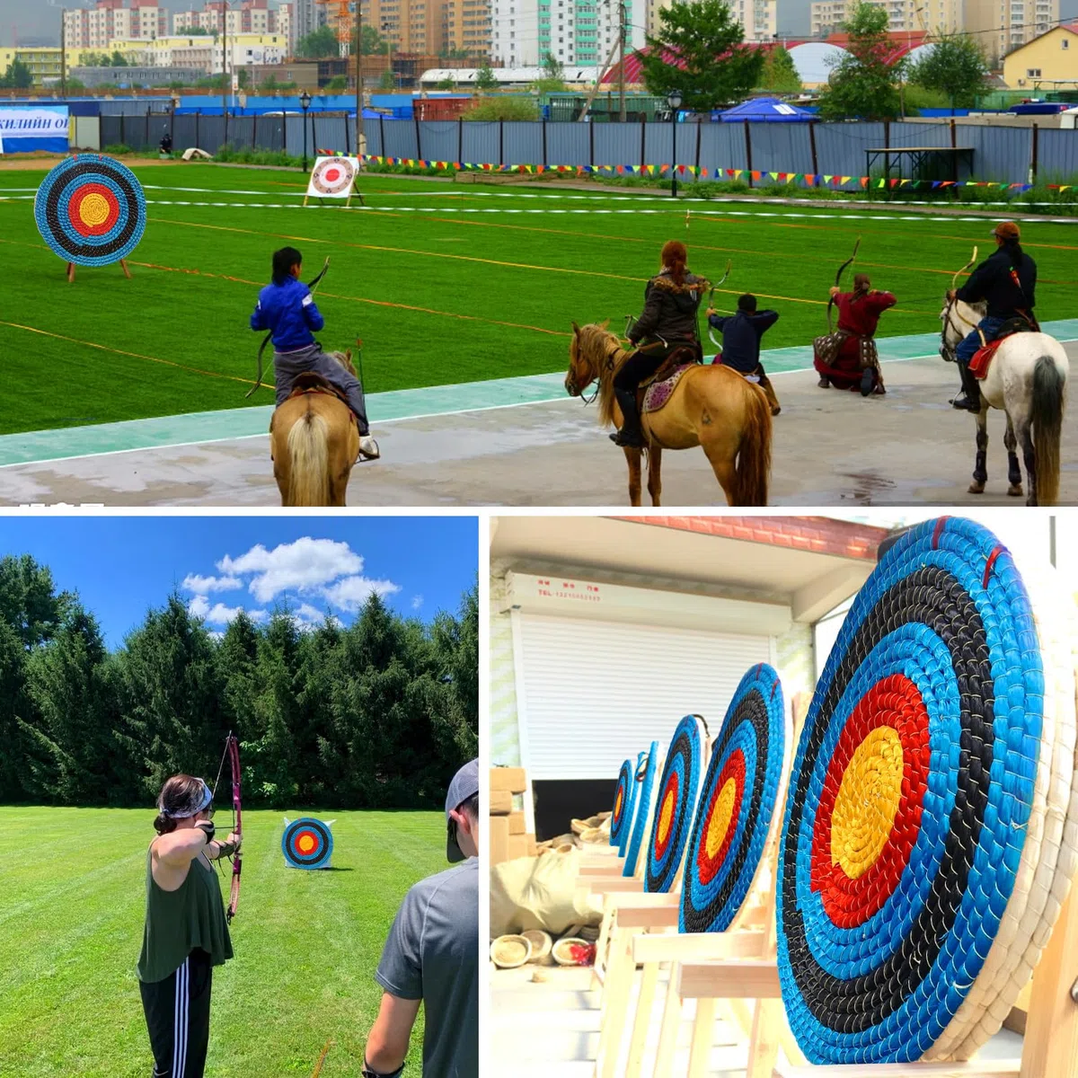 tiro con l'arco bersaglio 3/5/7 strati di paglia tiro con l'arco bersaglio, freccia bersaglio per Recurve arco Longbow o arco composto tondo freccia bersaglio per pratica di tiro di