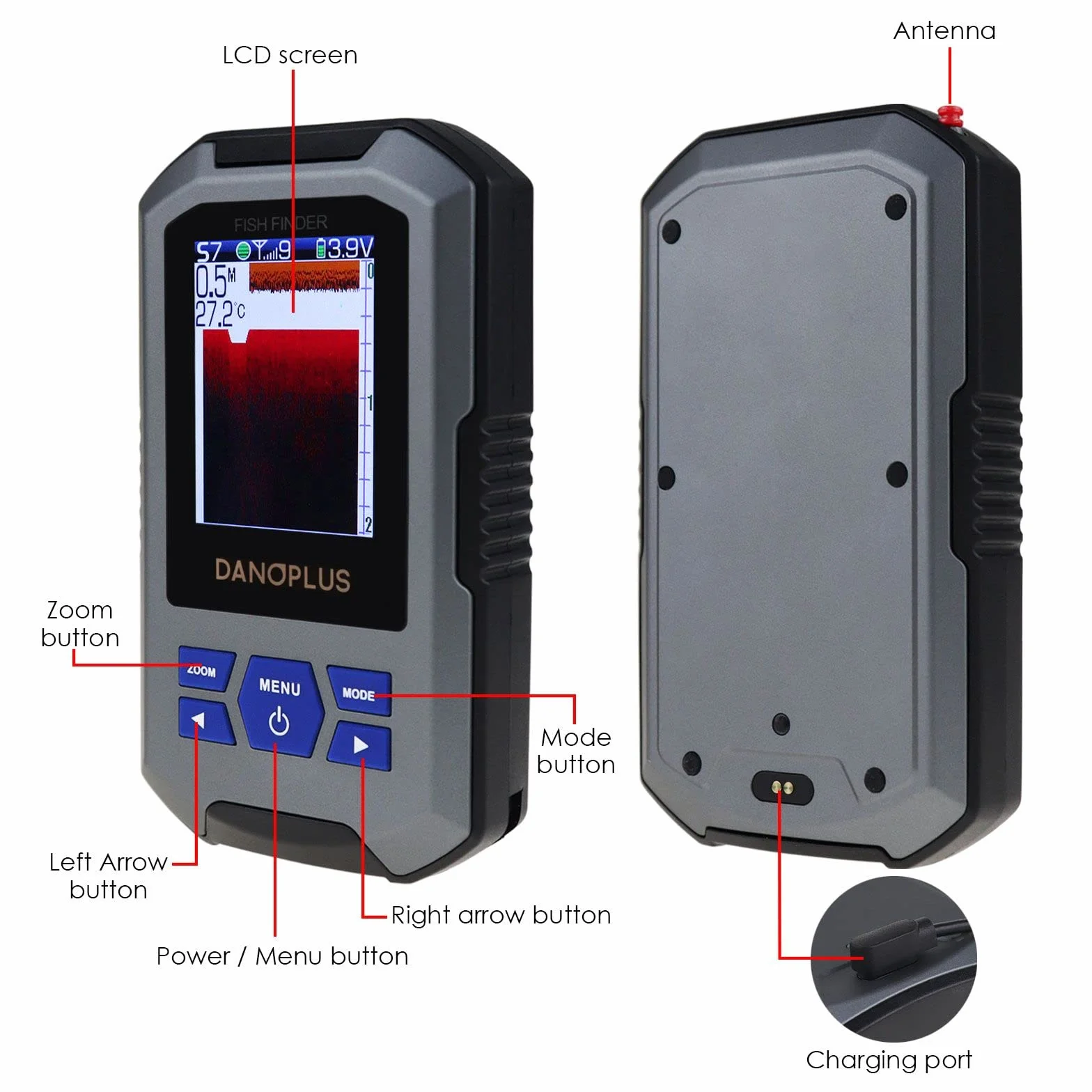 155 piedi Sensore Sonar Wireless Finder Portatile Sensore di Pesce Rilevamento Profondità Ricaricabile Accessori Pesca Kayak Barca Pesca Pesca Pesca Mare Ghiaccio
