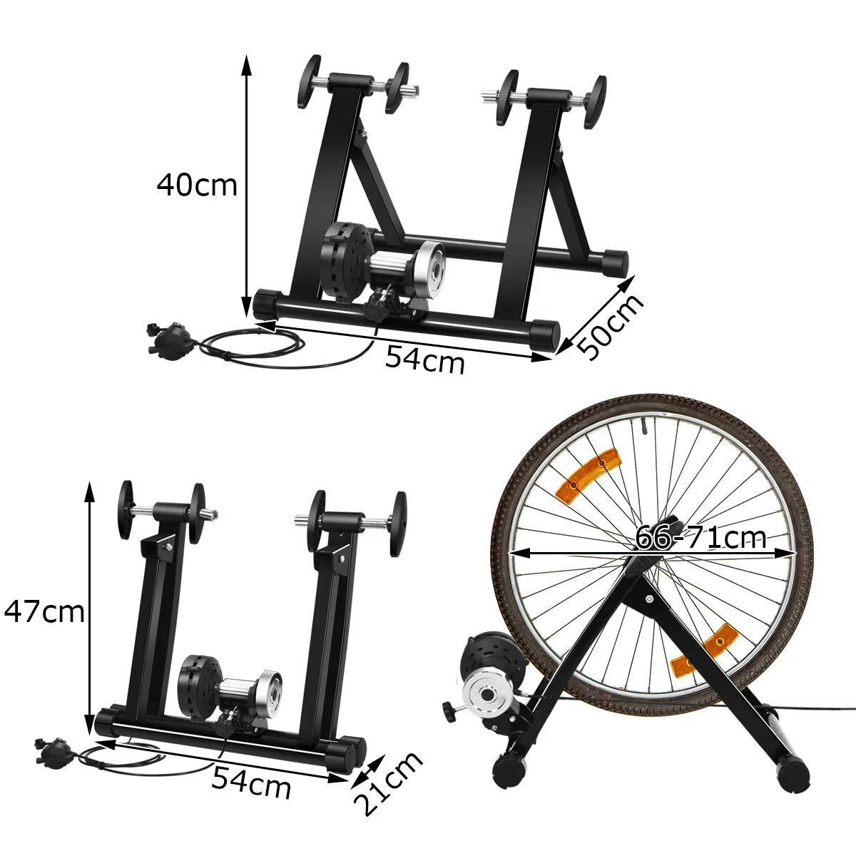 COSTWAY Rullo Allenamento per Bicicletta Trainer Bici Fitness, per Allenamento in Casa, Nero