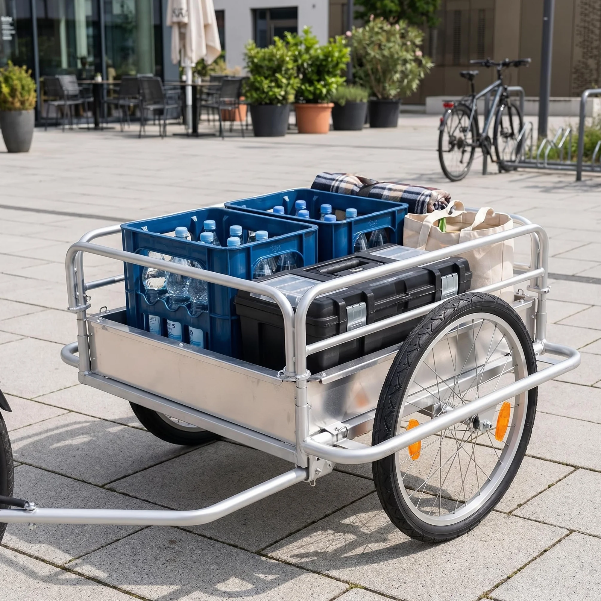 Red Loon - Rimorchio cargo per bicicletta, con cerchioni in alluminio, 144 l, estremamente leggero