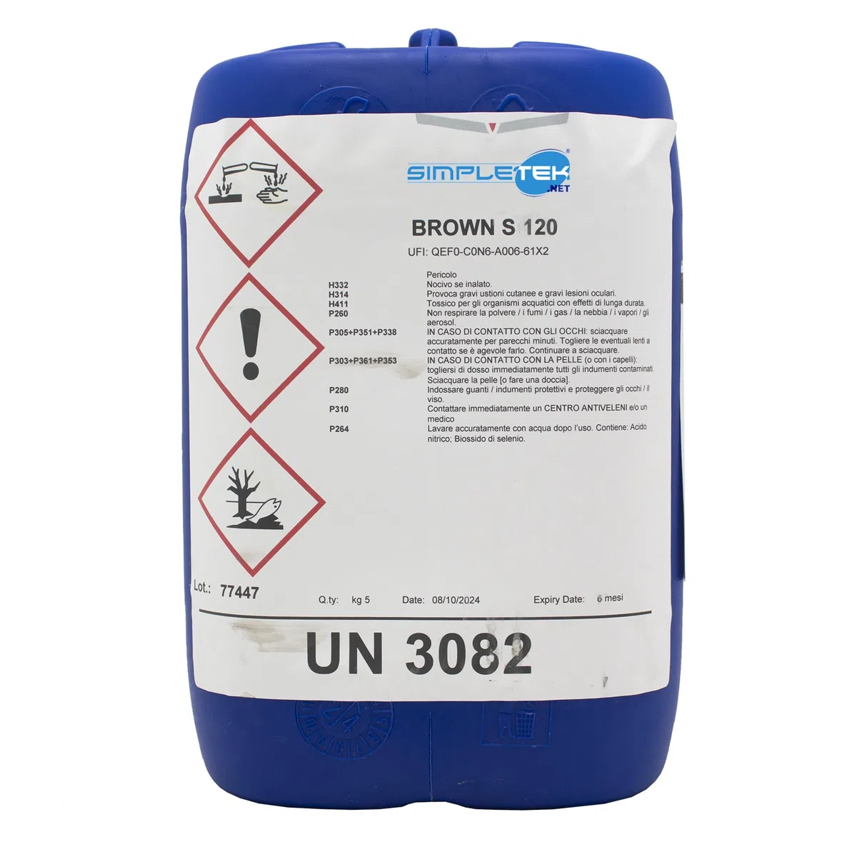 SIMPLETEK - Brunitore a Freddo 5Kg Brown S120 per Materiali Ferrosi, Ferro e Ottone, Trattamento Senza Fumi per Finiture Professionali