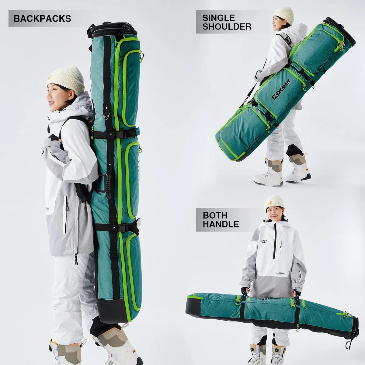 XCMAN Borsa per snowboard, snowboard Custodia per tavola Custodia Estensibile 160 cm-190 cm