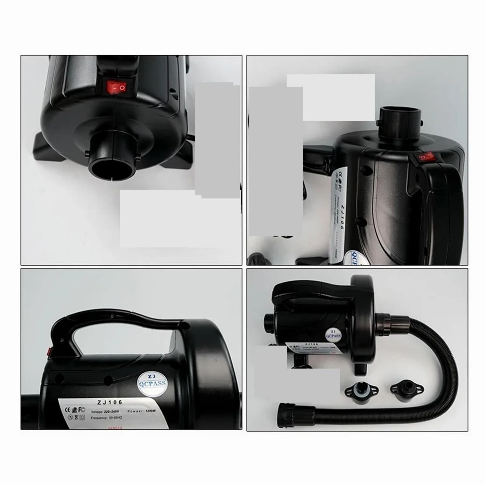 ZJ106 1200W Marine Ad Alta Pressione Gonfiabile Tenda Gonfiabile Barca Gonfiabile Pompa