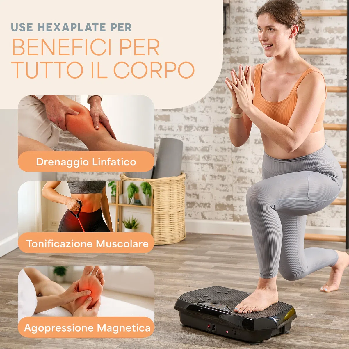 LifePro Pedana vibrante – Hexaplate per drenaggio linfatico e perdita di peso – con display a LED, telecomando, capacità di carico di 150 kg, 120 livelli di velocità e motore silenzioso da 150 W