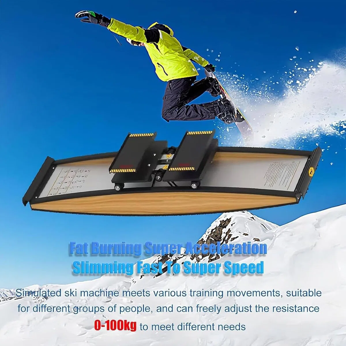 Ski Machine, simulatore di Sci, attrezzo per l'allenamento di Gambe e Muscoli del Pavimento pelvico, Divertente Attrezzatura Cardio per l'allenamento di Tutto Il Corpo a casa
