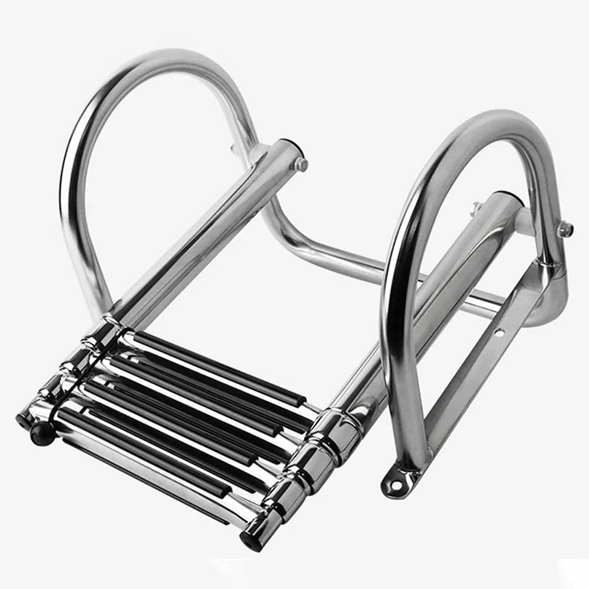 PIMAR Scaletta Telescopica Inox 4 Gradini con Corrimano per Barca Gommone Acciaio Inox Plancette Nautica Accessori Robusta
