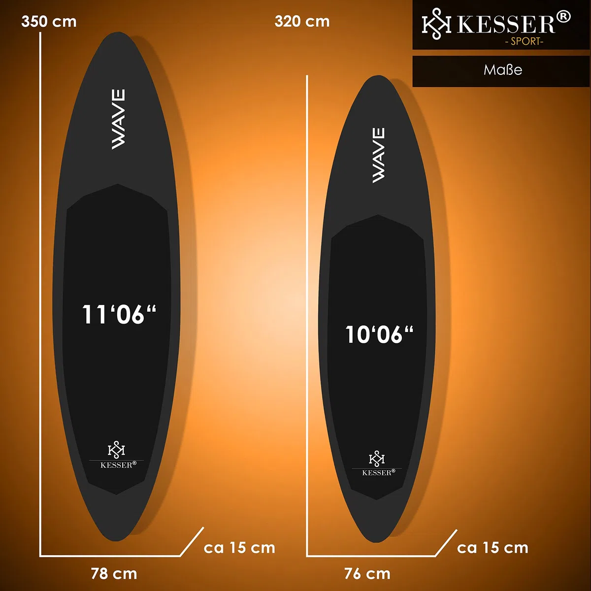 KESSER® Set de Tabla de SUP inflable PRO GTX con Bolsa de transporte de Alta presión Premium Stand Up Paddle Board | 350 x 78 x 15 cm 11,06" Soporte de cámara | Tabla de Surf de 6 pulgadas de groso