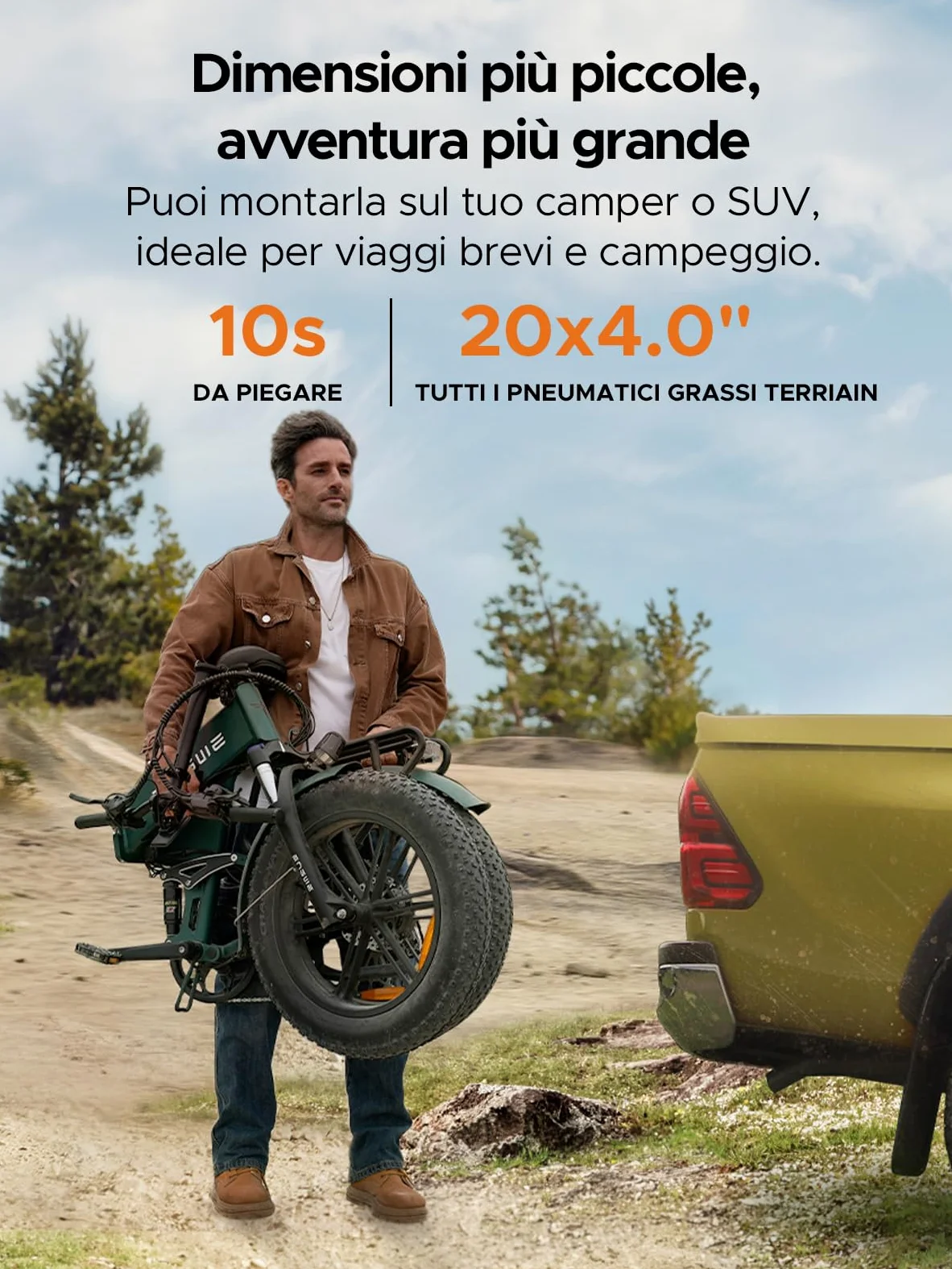 ENGWE Bicicletta Elettrica Pieghevole| 768Wh 16AH Durata 110KM| 20"×4.0" Fat Tire|Sensore di Coppia| Sospensione Completa| 8 Velocità| ENGINE Pro 2.0