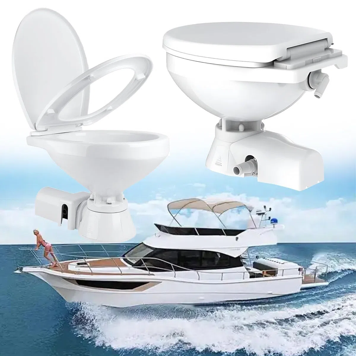 WC elettrico marino con pompa maceratore resistente e controllo intelligente per barche e yacht