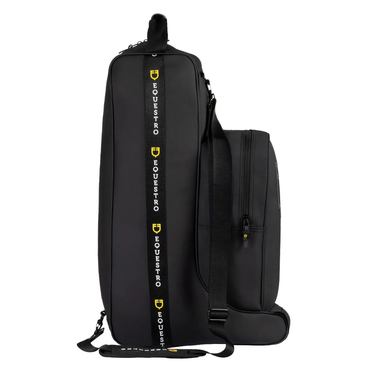Borsa Porta Stivali e Casco, Zaino Sportivo in Tessuto Nero con Tracolla