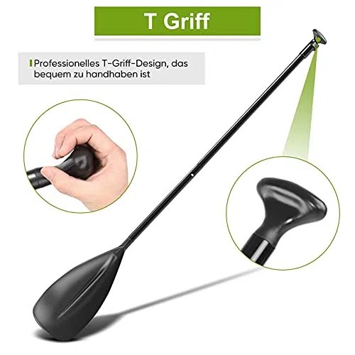 GOTOTOP Pagaia in Alluminio Regolabile 163-215 cm, Removibile 2 Parti per Stand Up Paddle, Kayak, Surfboard e Canoa