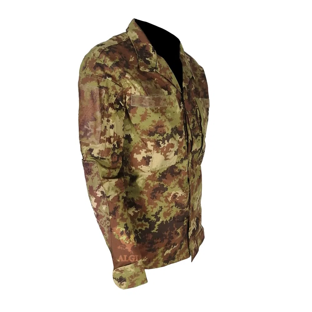 ALGI Uniforme Mimetico da Combattimento Antistrappo Vegetato con 2 Pantaloni (MOD. Soldato Futuro)