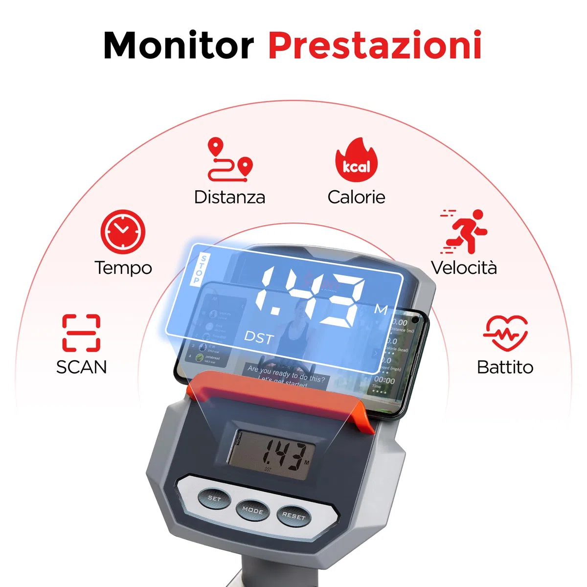 Sunny Health & Fitness Cyclette Reclinabile Smart – Allenamento Corpo Libero con Esercitatori per Braccia e Gambe, Sedile Regolabile, Sensori di Polso Integrati, Connessione Gratuita all'App SunnyFit