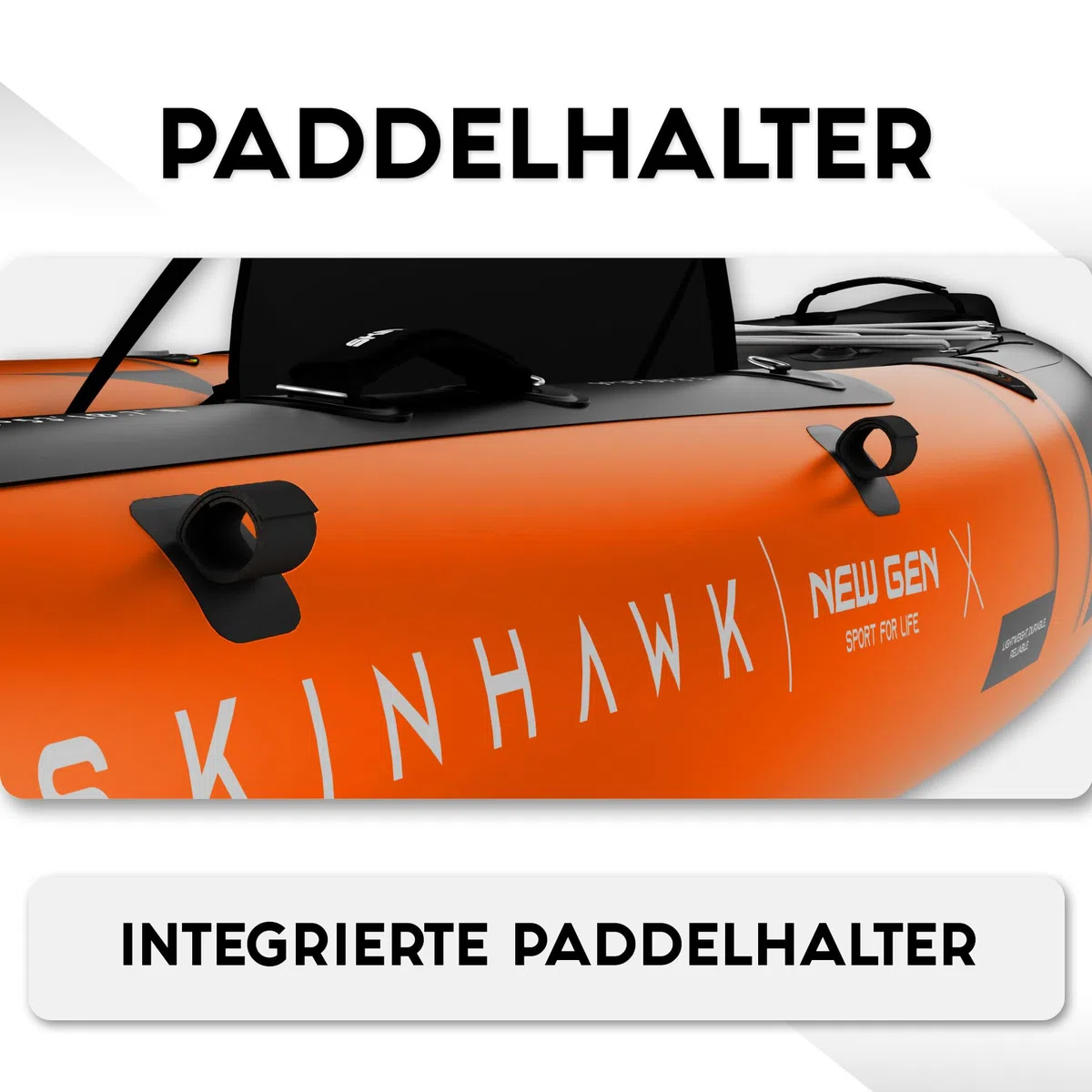 SKINHAWK Prestige Orange Kayak Set 400 - Gommone - Canoa - 400 x 96 cm - 2 persone Kayak