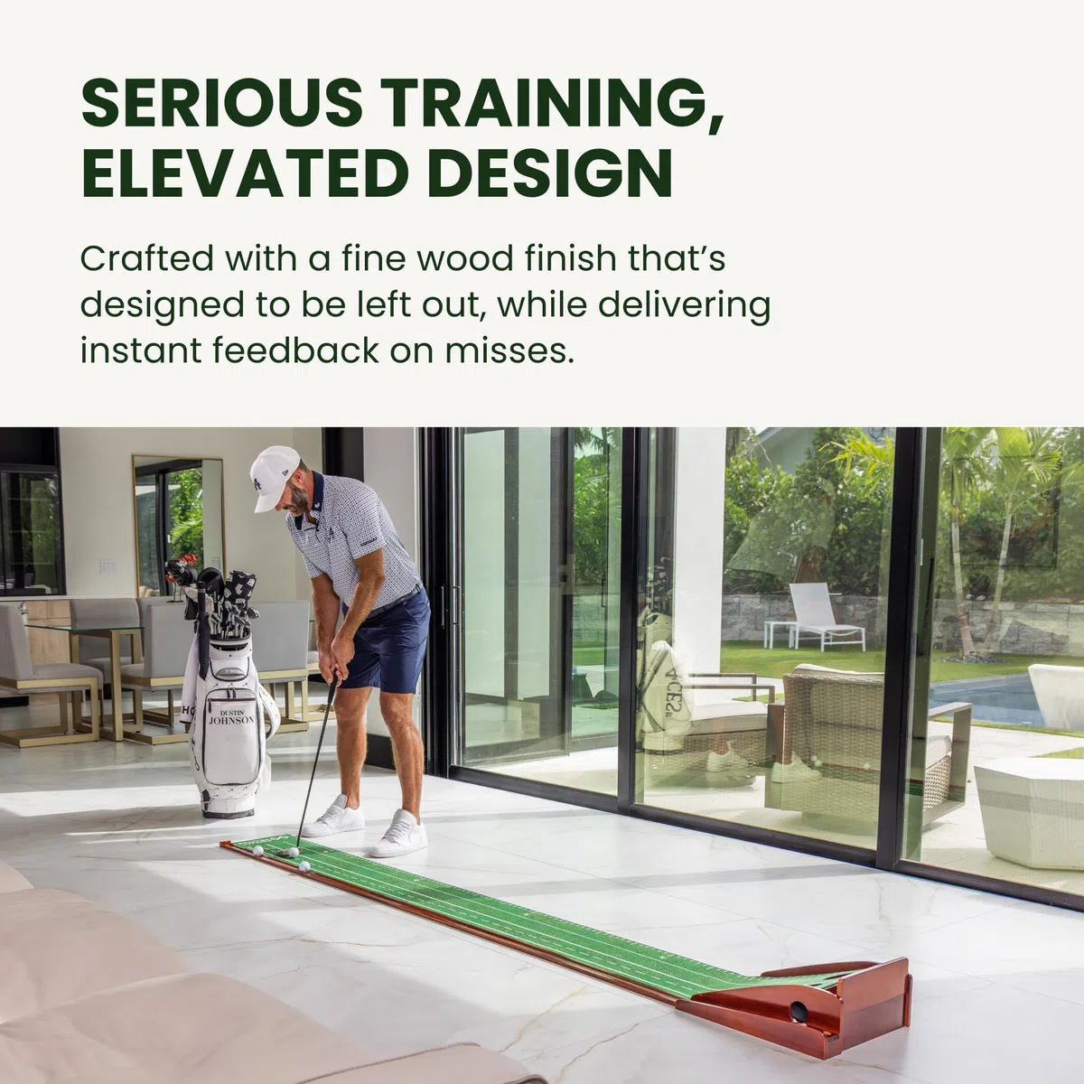 PERFECT PRACTICE Putting Mat - Tappetino da golf per interni con 1/2 buco per allenamento a casa o in ufficio, regalo per golfisti, accessori da golf per uomo