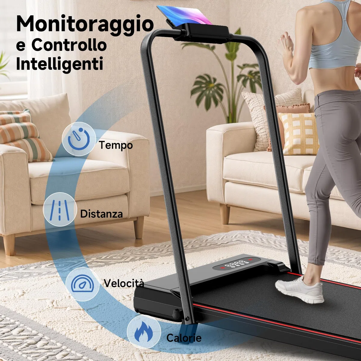 Dskeuzeew Tapis Roulant Con Inclinazione 7%, 3 IN 1 Tapis Roulant Pieghevole, Walking Pad